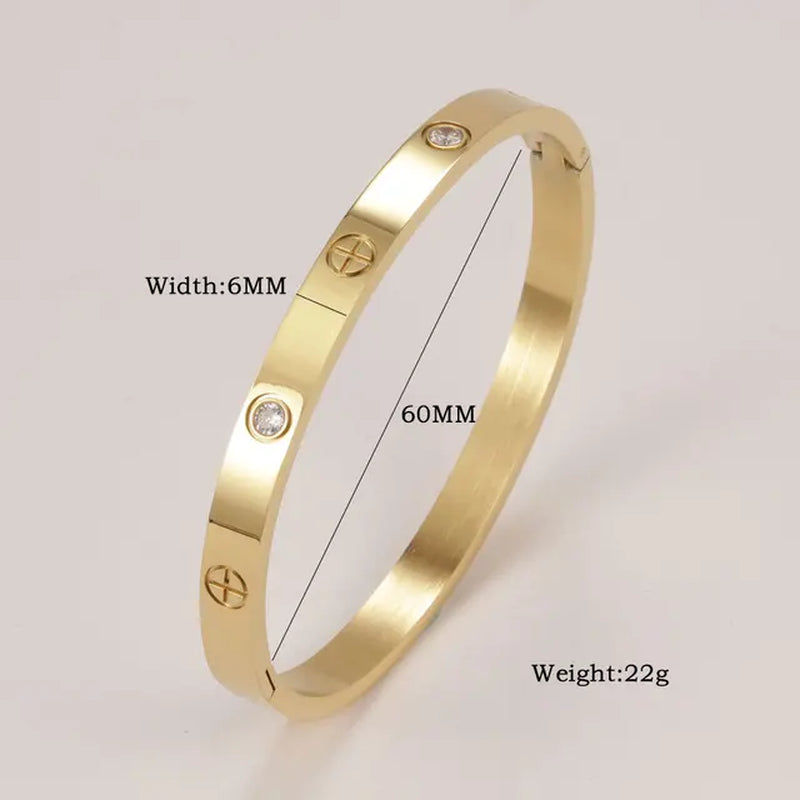 XUANHUA Stainless Steel Cuff Bracelets Bangles for Women Fashion Jewelry Charm Jewelry Accessories Crystal Bracelet Loves