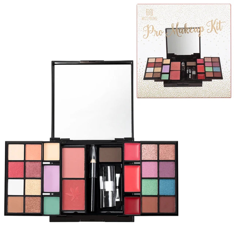 Portable Multi-Use Make up Set, Glitter Mini Holiday Gift Creamy Facial Travel Makeup Kits with Blush & Eyeshadow & Lip Gloss