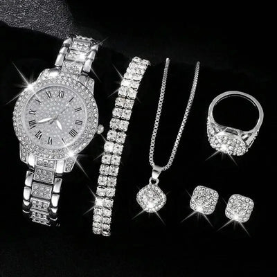  Crystal Wristwatch Set for Ladies 