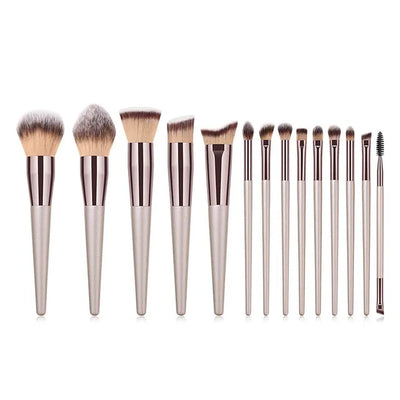 Hot Champagne Makeup Brushes Set for Women Cosmetic Foundation Powder Blush Eyeshadow Kabuki Blending Make up Brush Beauty Tools