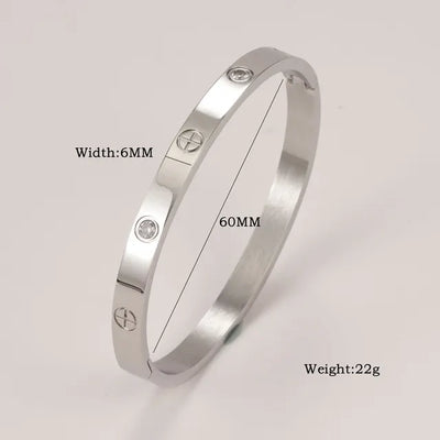 XUANHUA Stainless Steel Cuff Bracelets Bangles for Women Fashion Jewelry Charm Jewelry Accessories Crystal Bracelet Loves