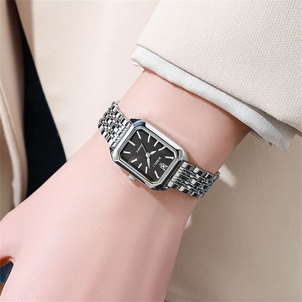 2024 New Women Watch Light Luxury Brand Stainless Steel Ladies Business Watches Female Student Fashion Quartz Wristwatches