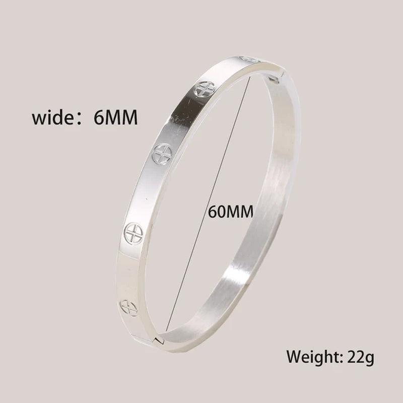 XUANHUA Stainless Steel Cuff Bracelets Bangles for Women Fashion Jewelry Charm Jewelry Accessories Crystal Bracelet Loves