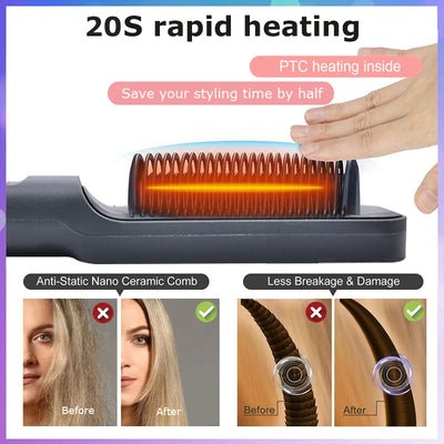 Electric Hot Multifunctional Straightener Brush