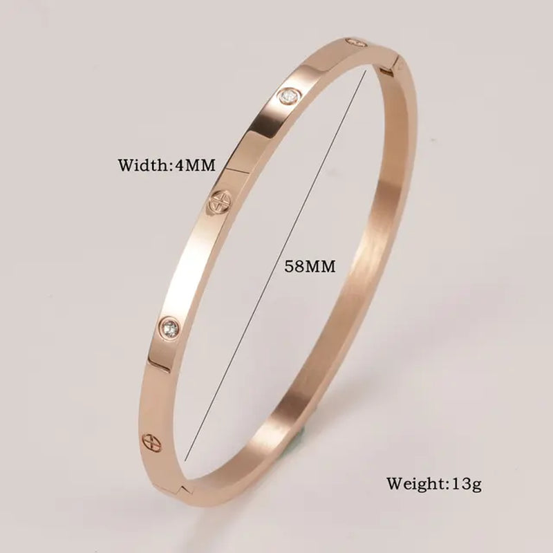 XUANHUA Stainless Steel Cuff Bracelets Bangles for Women Fashion Jewelry Charm Jewelry Accessories Crystal Bracelet Loves