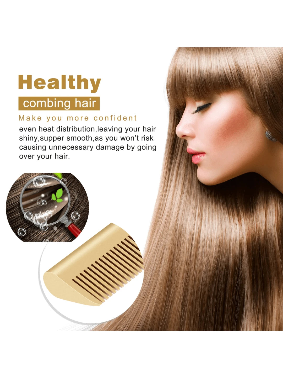 2 in 1 Electric Hot Heating Comb Hair Straightener/Curler 