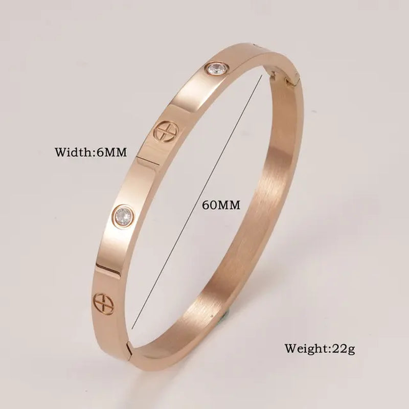 XUANHUA Stainless Steel Cuff Bracelets Bangles for Women Fashion Jewelry Charm Jewelry Accessories Crystal Bracelet Loves