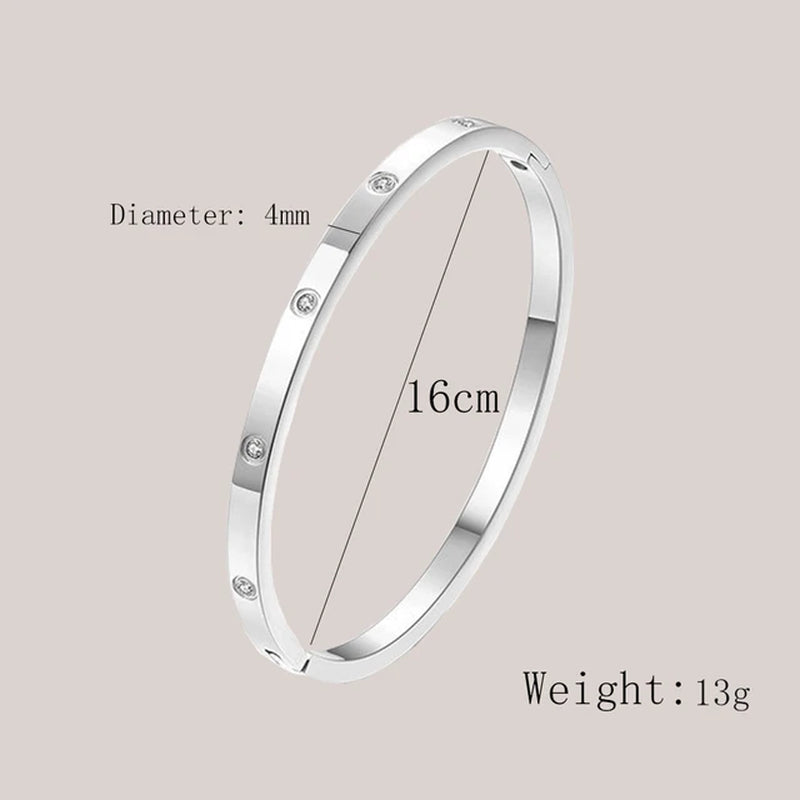 XUANHUA Stainless Steel Cuff Bracelets Bangles for Women Fashion Jewelry Charm Jewelry Accessories Crystal Bracelet Loves