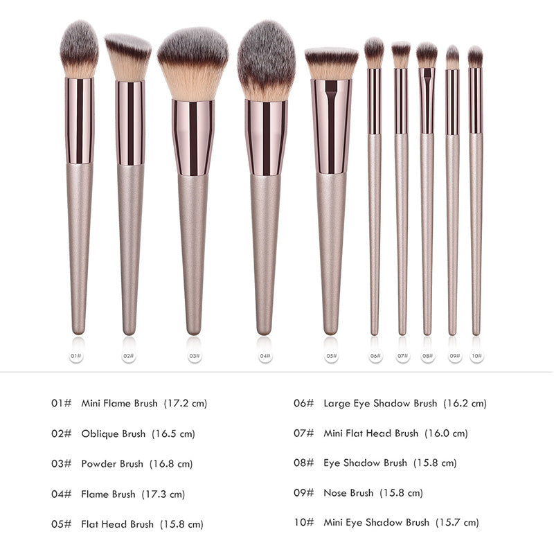 Hot Champagne Makeup Brushes Set for Women Cosmetic Foundation Powder Blush Eyeshadow Kabuki Blending Make up Brush Beauty Tools