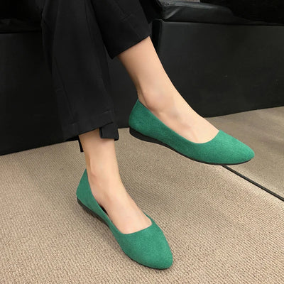 2024New Style Women Flats Slip on Flat Shoes Candy Color Woman Boat Shoes Black Loafers Faux Suede Ladies Ballet