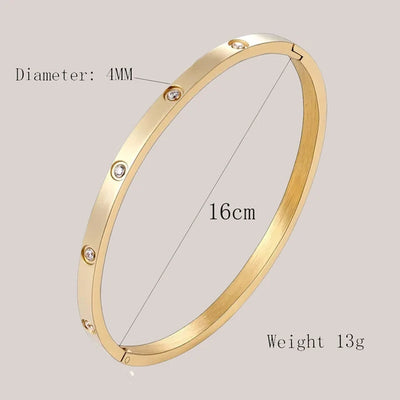 XUANHUA Stainless Steel Cuff Bracelets Bangles for Women Fashion Jewelry Charm Jewelry Accessories Crystal Bracelet Loves