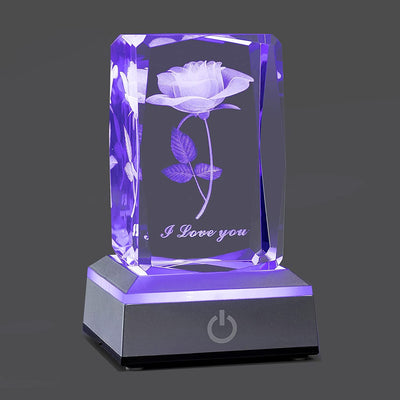 3D Rose Crystal Multicolor Nightlight,I Love You Decolamp,Perfect Mothers Day Gifts for Mom Mother My Girlfriend Wife Her,Unique Valentines Anniversary Birthday Presents Ideas