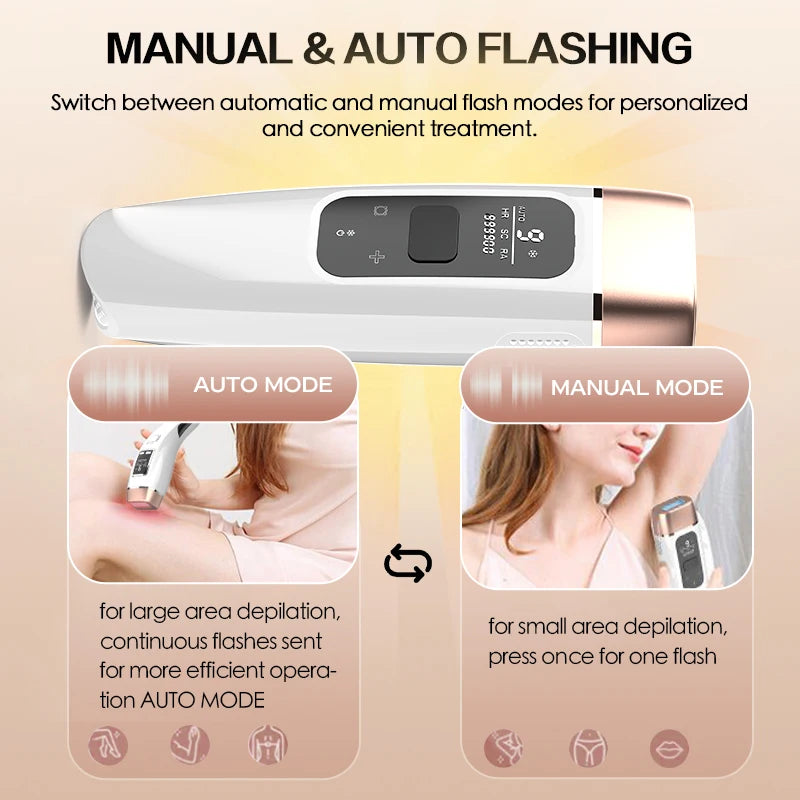 Cooling Laser Hair Removal for Women 3IN1 Rejuvenation Acne Remove 