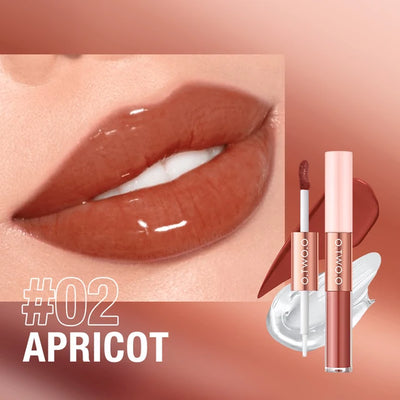 Matte Lipstick Double Head Lip Coat 24HR Non-Stick Cup Lip Gloss Tint Plumper Long Lasting Waterproof Lipstick Makeup