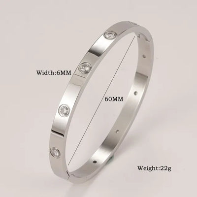 XUANHUA Stainless Steel Cuff Bracelets Bangles for Women Fashion Jewelry Charm Jewelry Accessories Crystal Bracelet Loves